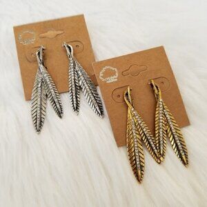 Metal Feather Earrings